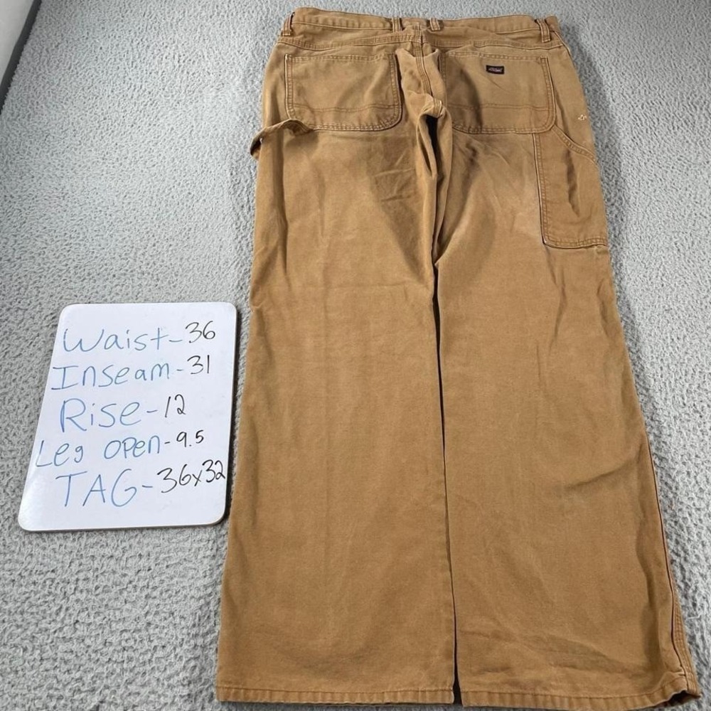 Dickies carpenter brown‎ canvas jeans pants size 36x32 workwear distressed